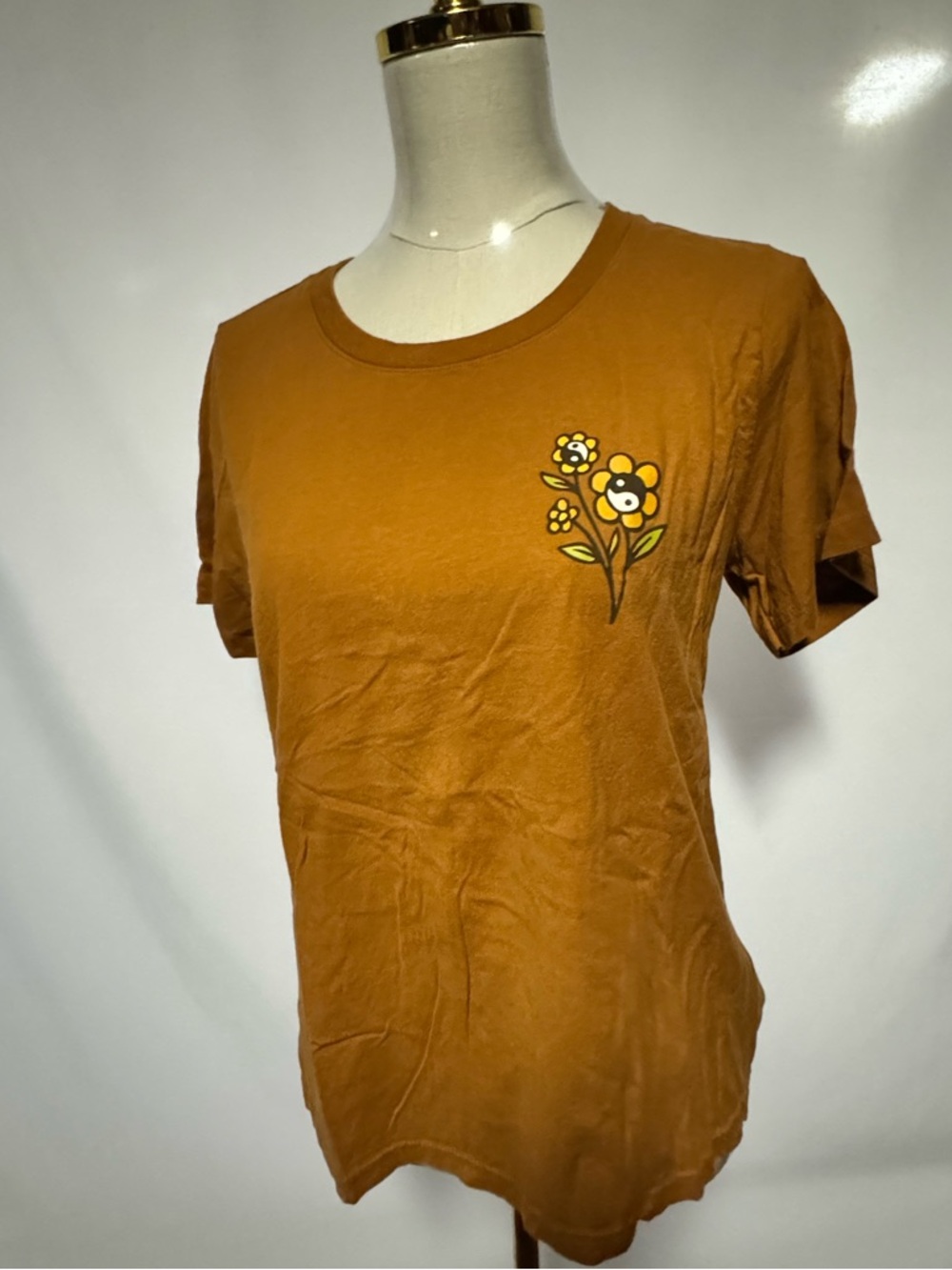 Junior's Rust Colored Peace Graphic Tee